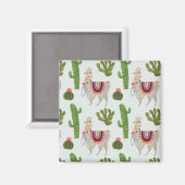 Llamarama Collectie | Cactus & Llama Pattern Magneet (Voorkant / Achterkant)