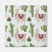 Llamarama Collectie | Cactus & Llama Pattern Magneet (Voorkant)