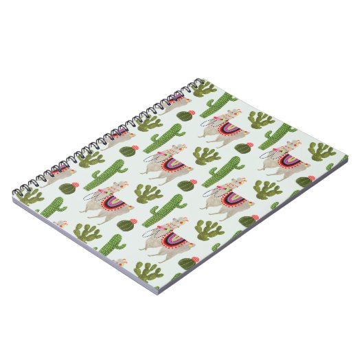 Llamarama Collectie | Cactus & Llama Pattern Notitieboek (Linkerzijde)