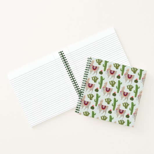 Llamarama Collectie | Cactus & Llama Pattern Notitieboek (Binnen)
