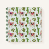 Llamarama Collectie | Cactus & Llama Pattern Notitieboek (Voorkant)