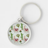 Llamarama Collectie | Cactus & Llama Pattern Sleutelhanger (Voorkant)