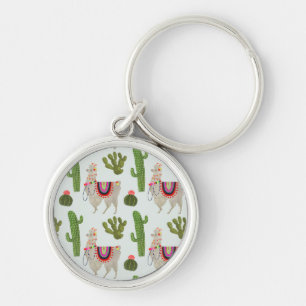 Llamarama Collectie   Cactus & Llama Pattern Sleutelhanger