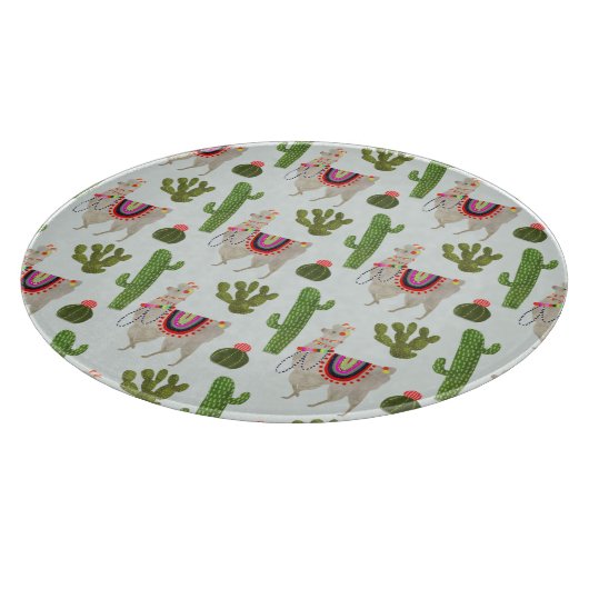 Llamarama Collectie | Cactus & Llama Pattern Snijplank (Hoek)