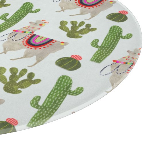 Llamarama Collectie | Cactus & Llama Pattern Snijplank (Hoek)