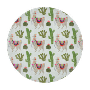 Llamarama Collectie   Cactus & Llama Pattern Snijplank