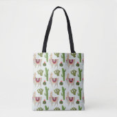 Llamarama Collectie | Cactus & Llama Pattern Tote Bag (Voorkant)