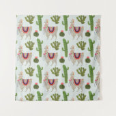 Llamarama Collectie | Cactus & Llama Pattern Wandkleed (Voorkant)