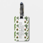 Llamarama Collectie | Cute Cactus Bagagelabel (Achterkant verticaal)