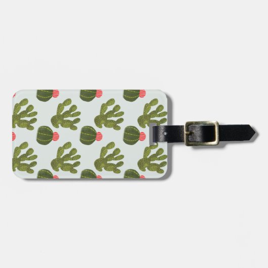 Llamarama Collectie | Cute Cactus Pattern Bagagelabel (Voorkant horizontaal)