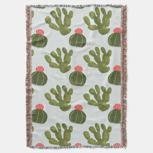 Llamarama Collectie | Cute Cactus Pattern Deken (Voorkant Verticaal)