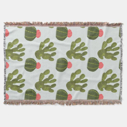 Llamarama Collectie | Cute Cactus Pattern Deken (Voorkant)