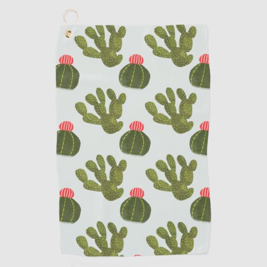 Llamarama Collectie | Cute Cactus Pattern Golfhanddoek (Voorkant)