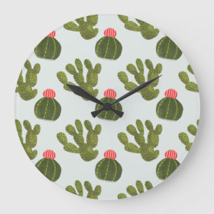 Llamarama Collectie   Cute Cactus Pattern Grote Klok