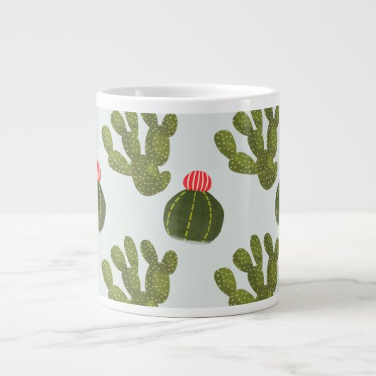Llamarama Collectie | Cute Cactus Pattern Grote Koffiekop (Voorkant)