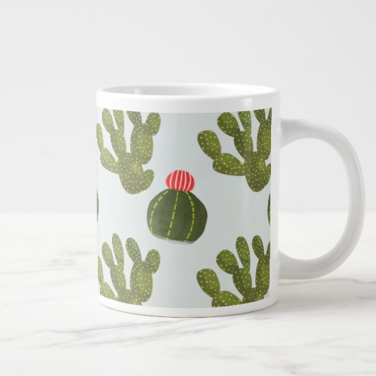 Llamarama Collectie | Cute Cactus Pattern Grote Koffiekop (Rechts)