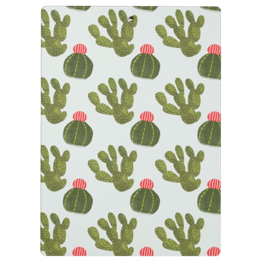 Llamarama Collectie | Cute Cactus Pattern Klembord (Achterkant)