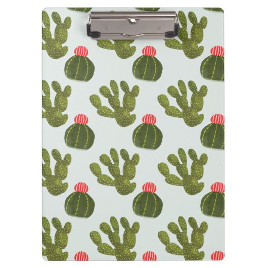 Llamarama Collectie | Cute Cactus Pattern Klembord (Voorkant)