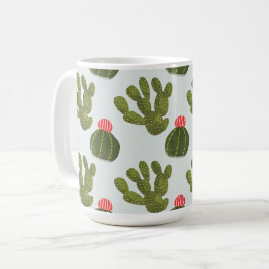 Llamarama Collectie | Cute Cactus Pattern Koffiemok (Voorkant links)