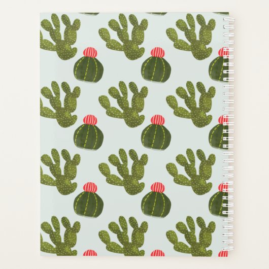 Llamarama Collectie | Cute Cactus Pattern Planner (Achterkant)