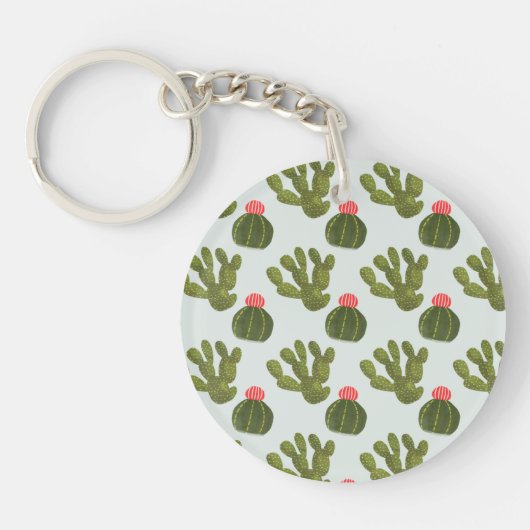 Llamarama Collectie | Cute Cactus Pattern Sleutelhanger (Voorkant)