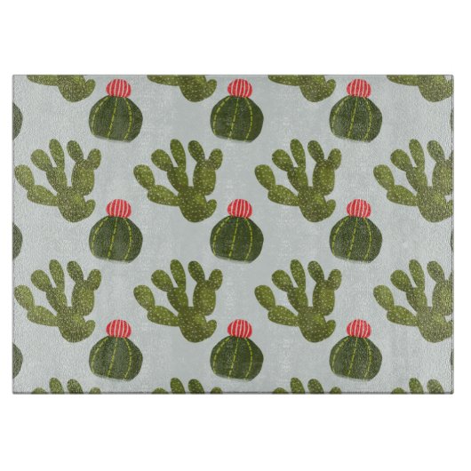 Llamarama Collectie | Cute Cactus Pattern Snijplank (Voorkant)