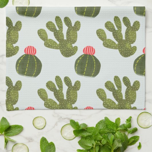 Llamarama Collectie | Cute Cactus Pattern Theedoek (Gevouwen)