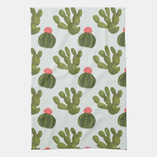 Llamarama Collectie | Cute Cactus Pattern Theedoek (Verticaal)