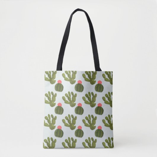 Llamarama Collectie | Cute Cactus Pattern Tote Bag (Voorkant)