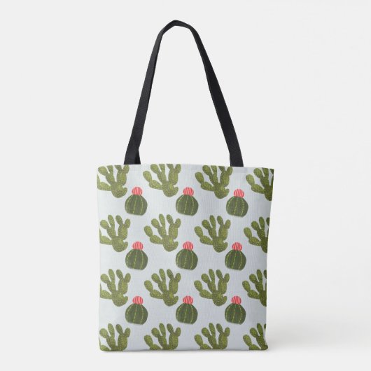 Llamarama Collectie | Cute Cactus Pattern Tote Bag (Achterkant)