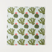 Llamarama Collectie | Cute Cactus Pattern Wandkleed (Voorkant)