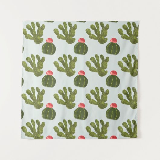Llamarama Collectie | Cute Cactus Pattern Wandkleed (Voorkant)