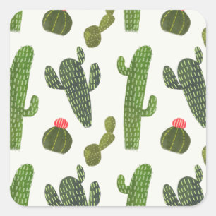 Llamarama Collectie   Cute Cactus Vierkante Sticker