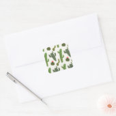 Llamarama Collectie | Cute Cactus Vierkante Sticker (Envelop)