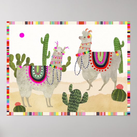 Llamarama Collectie | Cute Lllamas Poster (Voorkant)