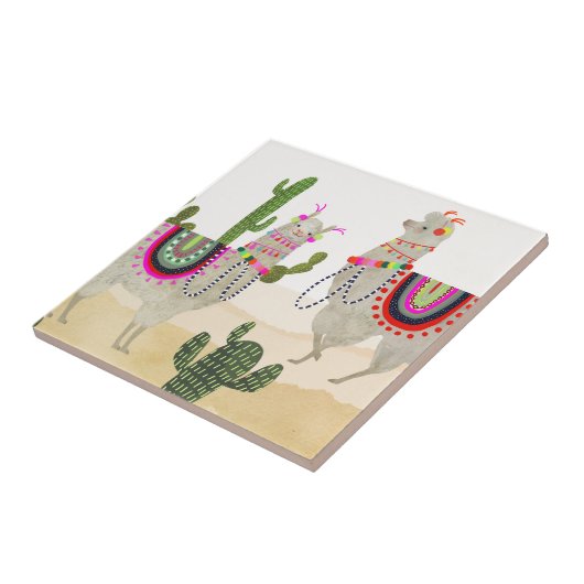 Llamarama Collectie | Cute Lllamas Tegeltje (Zijkant)