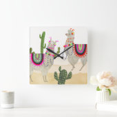 Llamarama Collectie | Cute Lllamas Vierkante Klok (Huis)