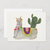 Llamarama Collectie | Glimllama Briefkaart (Voorkant / Achterkant)