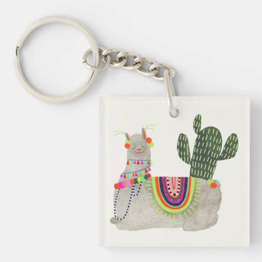 Llamarama Collectie | Glimllama Sleutelhanger (Voorkant)