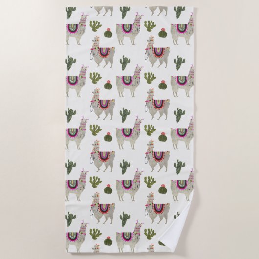 Llamarama Collectie | Mooie Llama's Strandlaken (Voorkant)