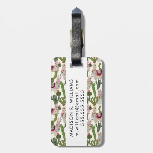 Llamarama Collectie Pattern Bagagelabel (Achterkant verticaal)