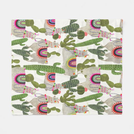 Llamarama Collectie Pattern Fleece Deken (Voorkant (Horizontaal))