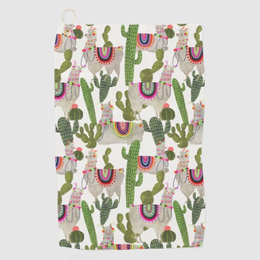 Llamarama Collectie Pattern Golfhanddoek (Voorkant)