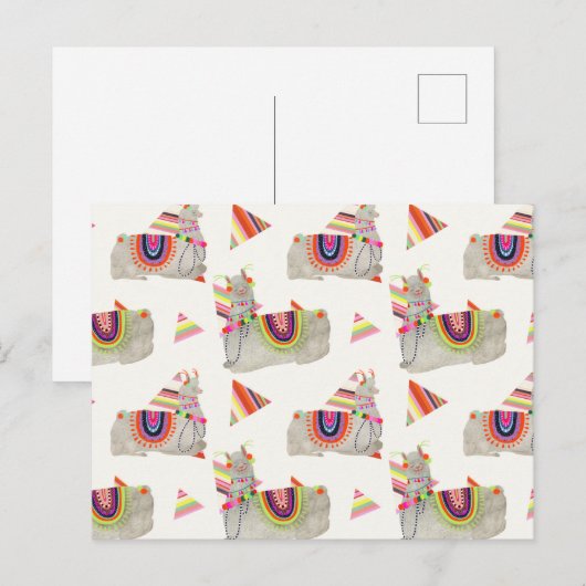 Llamarama Collectie Pattern II Briefkaart (Voorkant / Achterkant)