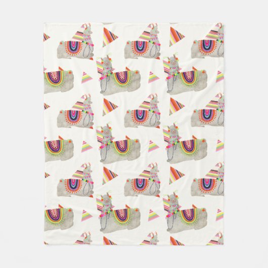 Llamarama Collectie Pattern II Fleece Deken (Voorkant)