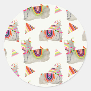 Llamarama Collectie Pattern II Ronde Sticker