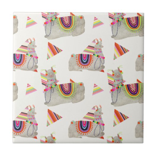 Llamarama Collectie Pattern II Tegeltje (Voorkant)