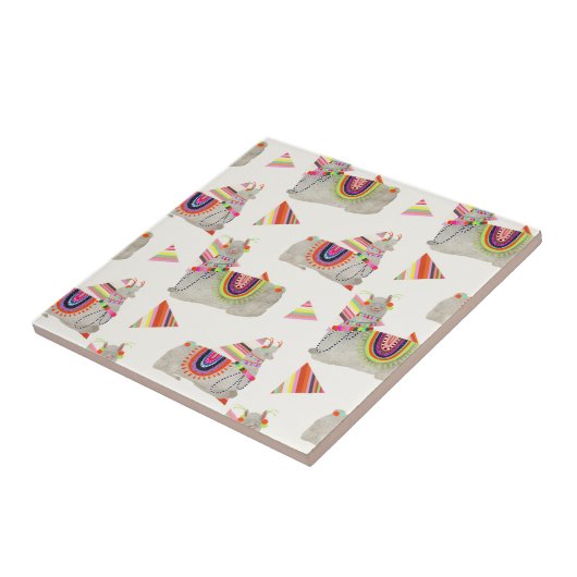 Llamarama Collectie Pattern II Tegeltje (Zijkant)