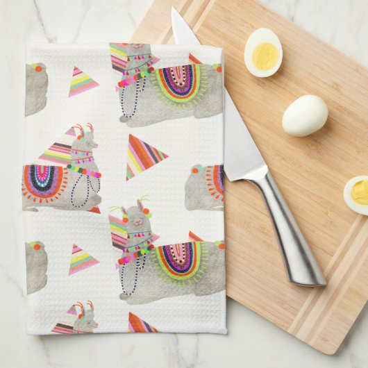 Llamarama Collectie Pattern II Theedoek (Quarter Fold)