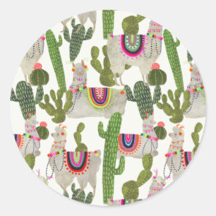 Llamarama Collectie Pattern Ronde Sticker